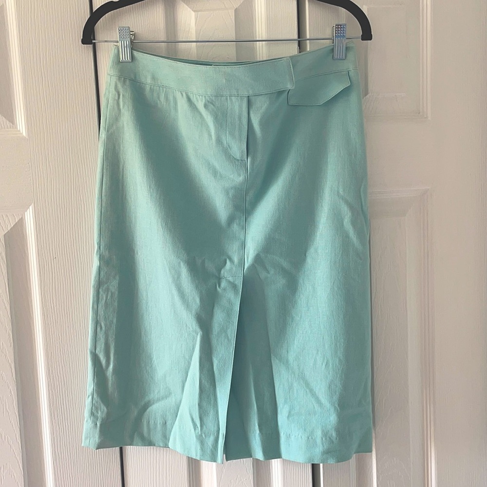 Linen midi skirt